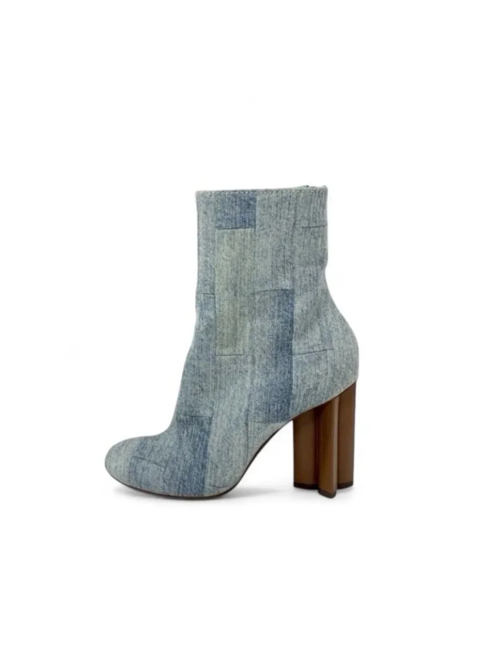 Louis Vuitton Silhouette Line Boots Short Shoes Denim Light Blue Brown - Picture 4 of 10